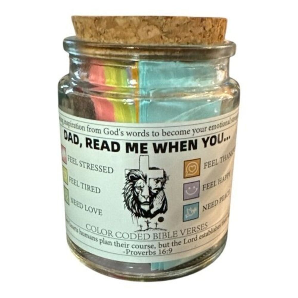 Dad Bible Verses Jar Dad Read Me When You Are…Christian Gift NIB